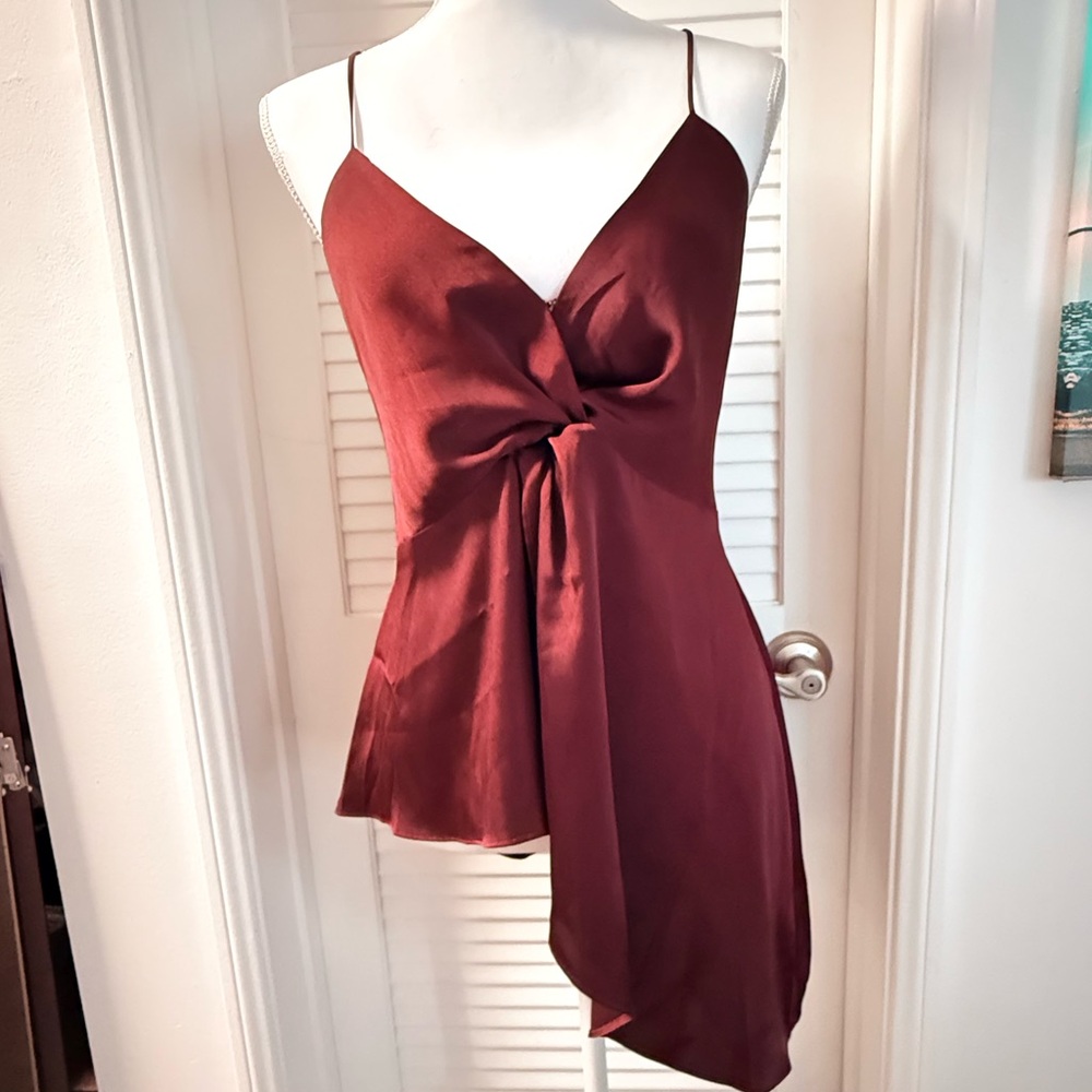 Express Satin Crossover Chemise Top